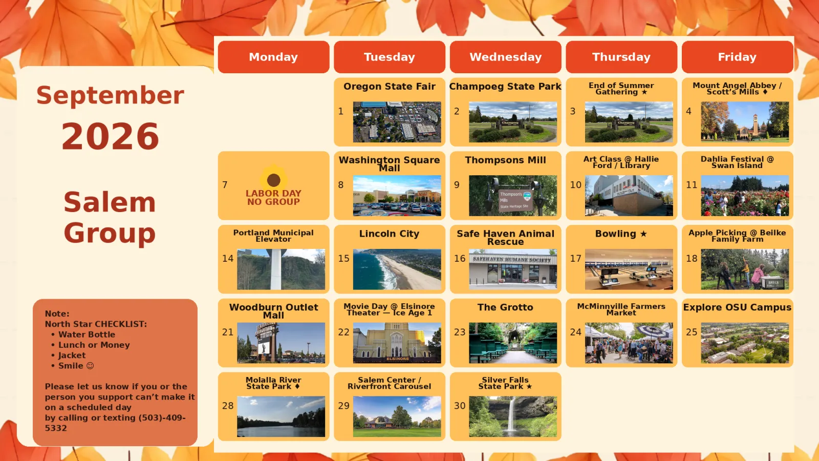 September 2026 calendar for Salem DSA group